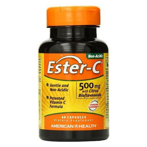 American Health Ester C With Citrus Bioflavonoids 500 Mg Capsules For Immune Support - 60 Ea